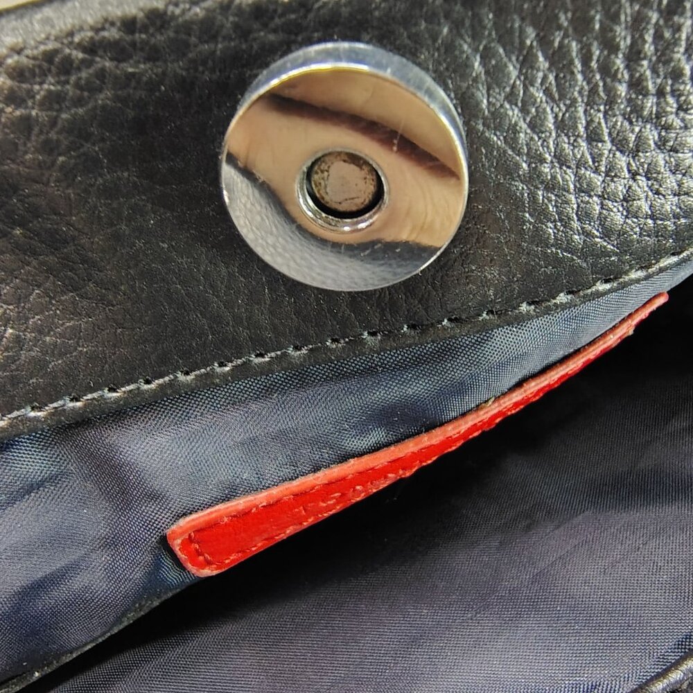 Tommy Hilfiger Y2K Black Logo Tote Bag Canvas Faux Leather American Classics - Picture 6 of 16